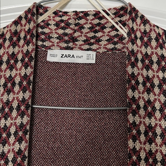 Zara Special Edition Jacquard Sweater coat Sz S - Picture 4 of 7